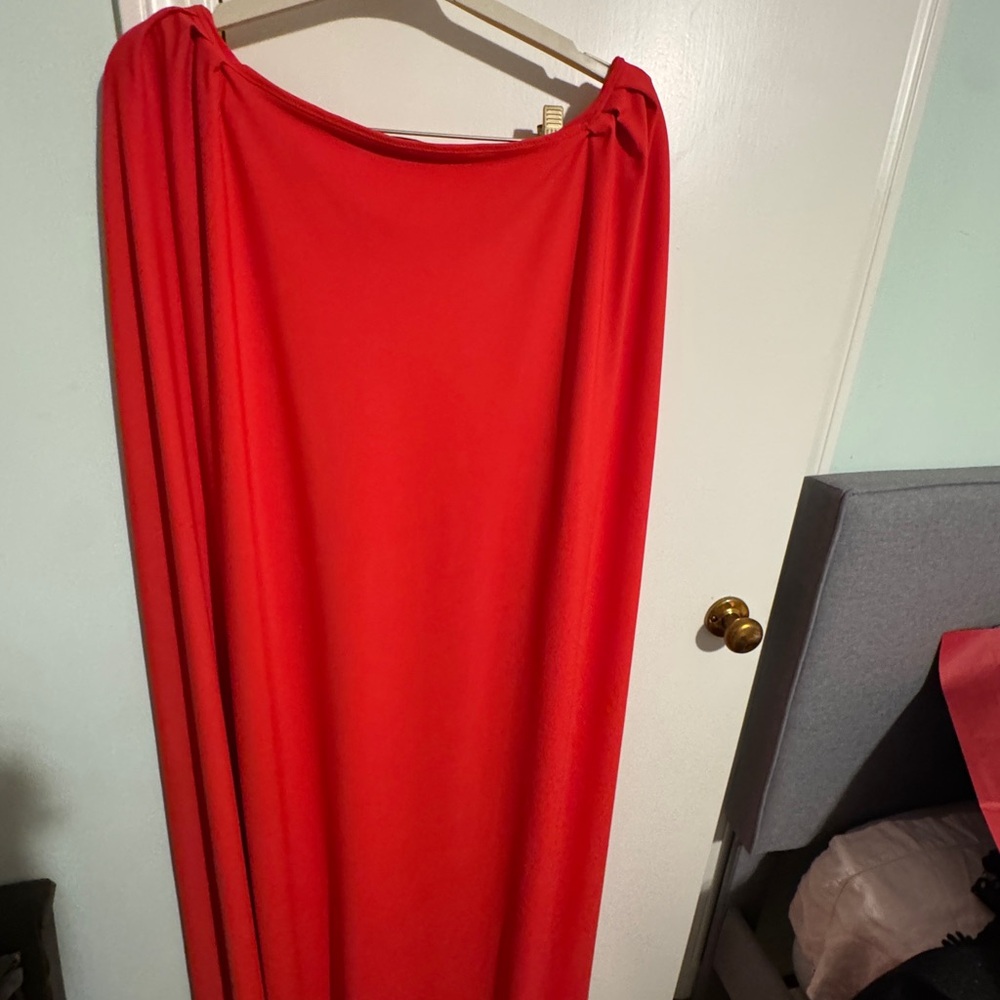 Chiara Boni La Petite Robe Takara Red Bodycon Cape Dress. Size 16
